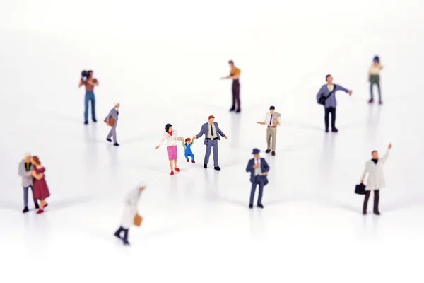 Crowd of people in miniature people — Stock Photo, Image