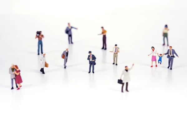 Crowd of people in miniature people — Stock Photo, Image