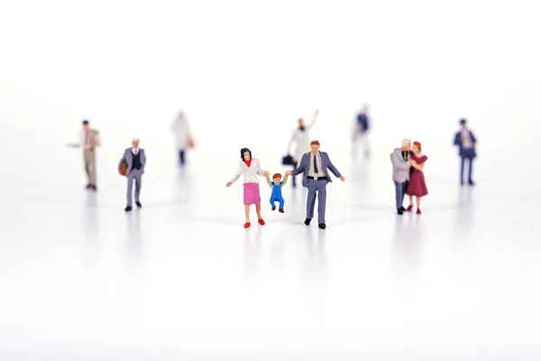 Crowd of people in miniature people — Stock Photo, Image