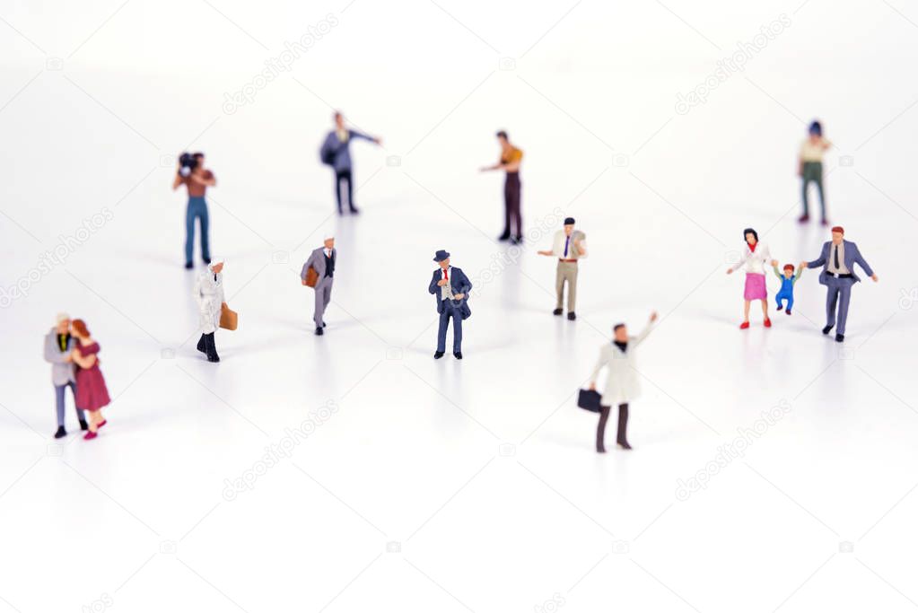 Crowd of people in miniature people