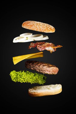 Floating Burger isolated  clipart