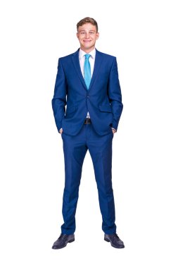 İş, insanlar ve ofis kavramı - mutlu gülümseyen iş adamı 