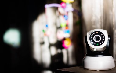 Evde çalışma Cctv güvenlik kamera.