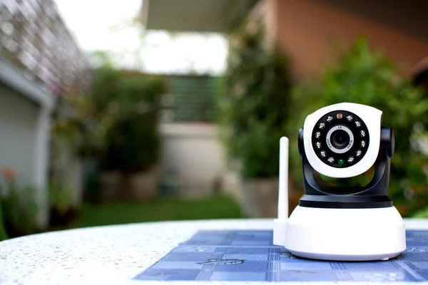CCTV security camera operating in home. — Stock Photo, Image