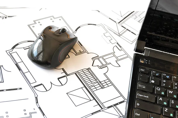 Notebook Floor Plan — Stock Photo, Image