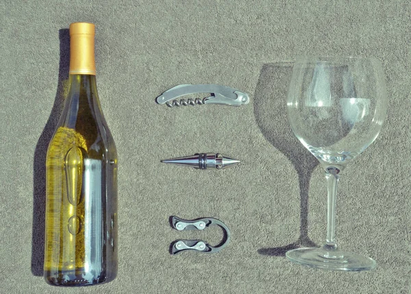Wine Accessories Flat Lay — Stock Photo, Image