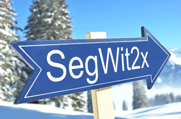 Segwit2X Sign Bitcoin Hard Fork — Stock Photo, Image