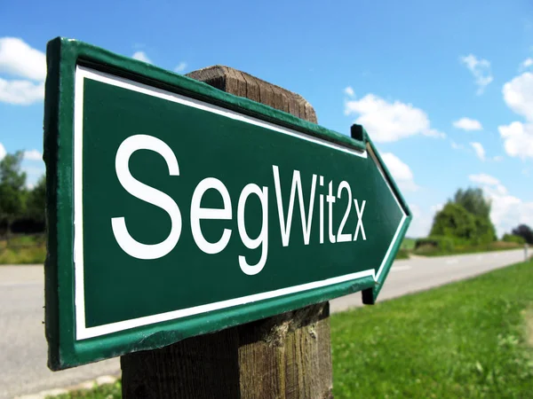 Segwit2X Sign Bitcoin Hard Fork — Stock Photo, Image