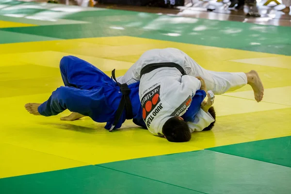 Competitori nei campionati catalani di judo senior a Barcellona , — Foto Stock