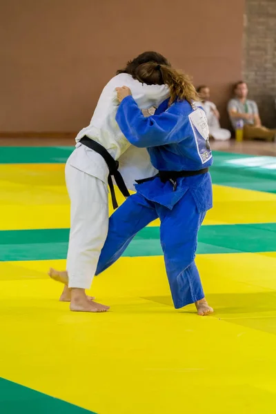 Competitori nei campionati catalani di judo senior a Barcellona , — Foto Stock