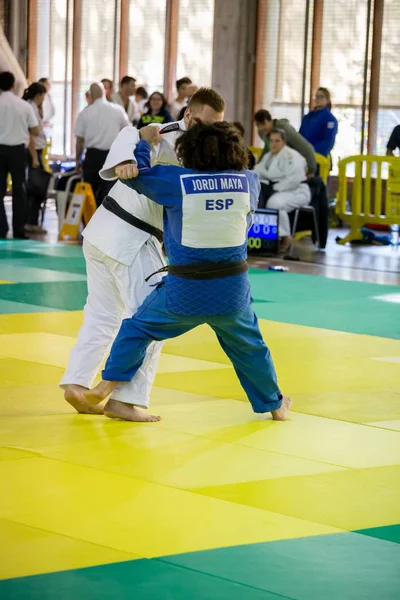 Concurenți în Campionatul de Judo Senior Catalan din Barcelona , — Fotografie, imagine de stoc