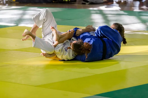 Competidores no Campeonato Sênior Catalão de Judô em Barcelona , — Fotografia de Stock