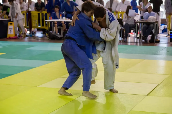 Yarışmacı içinde Barcelona Katalan üst düzey Judo Şampiyonası, — Stok fotoğraf