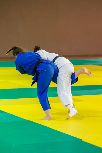 Competitori nei campionati catalani di judo senior a Barcellona, 2 — Foto Stock