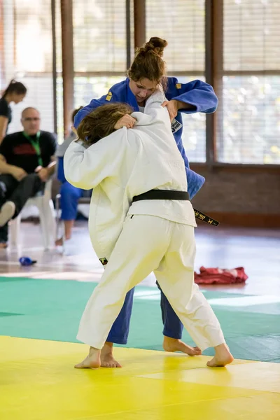 Competitori nei campionati catalani di judo senior a Barcellona, 2 — Foto Stock