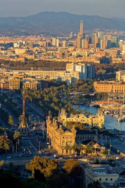 Barcelona landscape of Spain in sunset light — Stock Photo, Image