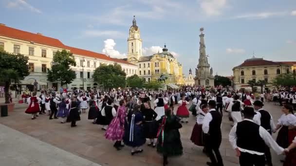 Festival Internacional de Folclore el 16 de agosto de 2016 en Hungría, ciudad de Pecs , — Vídeo de stock