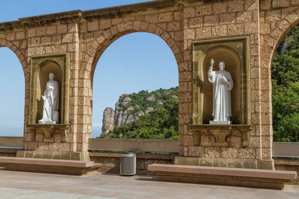 Santa Maria de Montserrat is a Benedictine abbey located on the — Stock Photo, Image