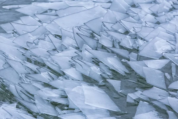 Blocks of ice on the lake Balaton of Hungary — Stock Photo, Image