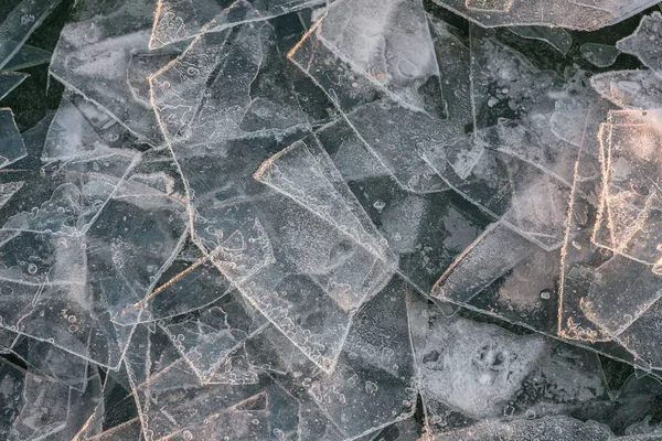 Blocos de gelo no lago Balaton da Hungria — Fotografia de Stock
