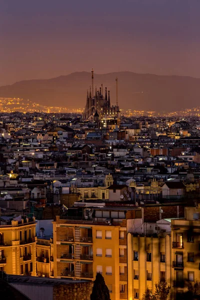 Night scene from city Barcelona in Spain — Stock Photo, Image