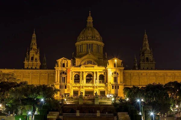 Night scene from National Museum of Art the Catalonia — Stock Photo, Image