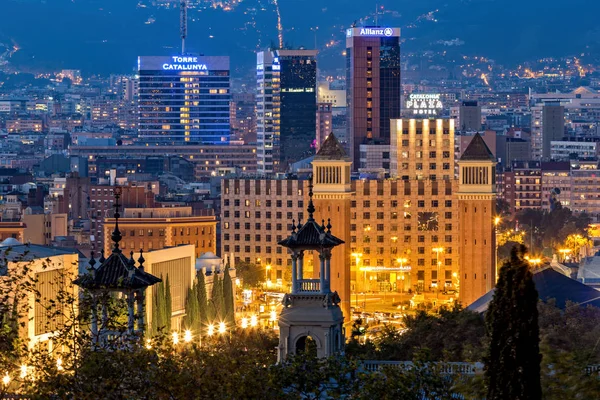 Night Scene City Barcelona Spain 2016 Spain — Stock Photo, Image