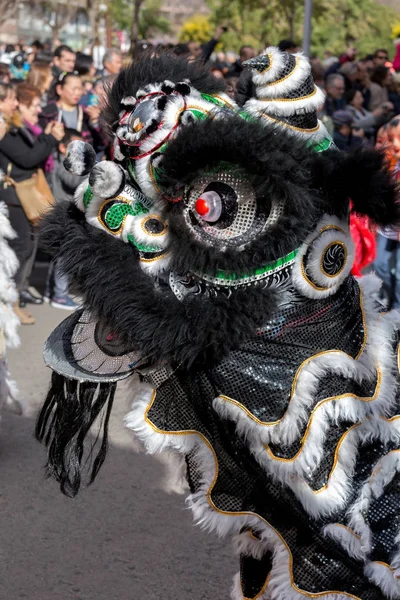 Dragón participante del desfile chino de año nuevo en Barcelona — Foto de Stock