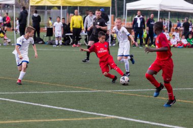 Sant Antoni de Calonge İspanya, 12 Nisan 2017 yılında çocuk Futbol Şampiyonası