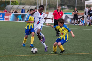 Sant Antoni de Calonge İspanya, 12 Nisan 2017 yılında çocuk Futbol Şampiyonası