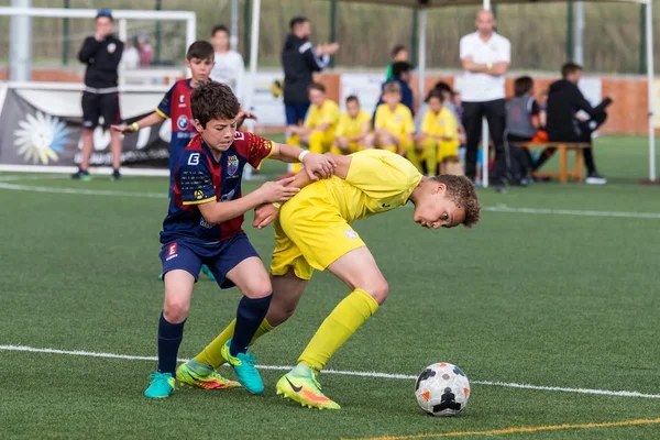 Kid's voetbal kampioenschap in Sant Antoni de Calonge in Spanje, 12 April 2017 — Stockfoto