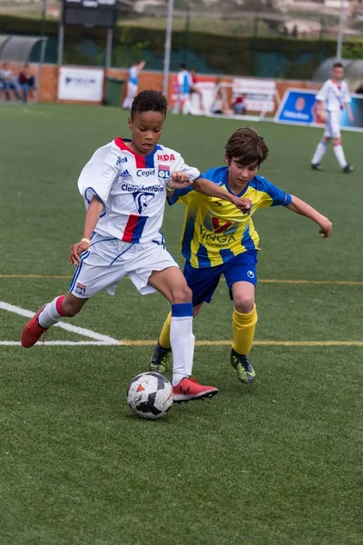 Kid's voetbal kampioenschap in Sant Antoni de Calonge in Spanje, 12 April 2017 — Stockfoto