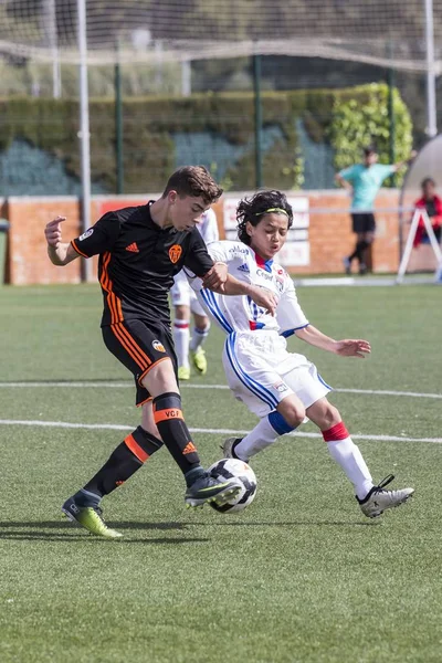 Campeonato de futebol infantil em Sant Antoni de Calonge, Espanha, 12 de abril de 2017 — Fotografia de Stock