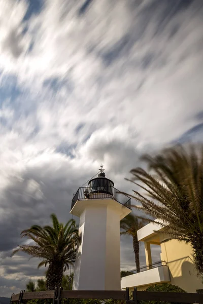 Lighting tower in Costa Brava, village Palamos (Spain) — Stock Photo, Image