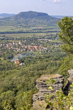 Macar dağ Badacsony bazalt Polonyalılar ile manzara