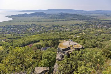 Macar dağ Badacsony bazalt Polonyalılar ile manzara