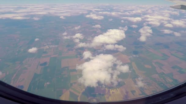 Blick Aus Dem Flugzeugfenster — Stockvideo