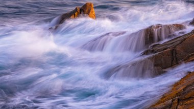 Güzel okyanus ayrıntı İspanyol Costa Brava, Palamos kıyı