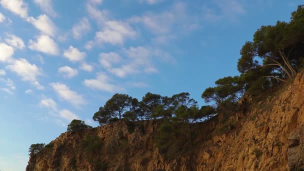 Szczegół Wybrzeża Hiszpanii Lato Katalonia Costa Brava Upływ Czasu — Wideo stockowe