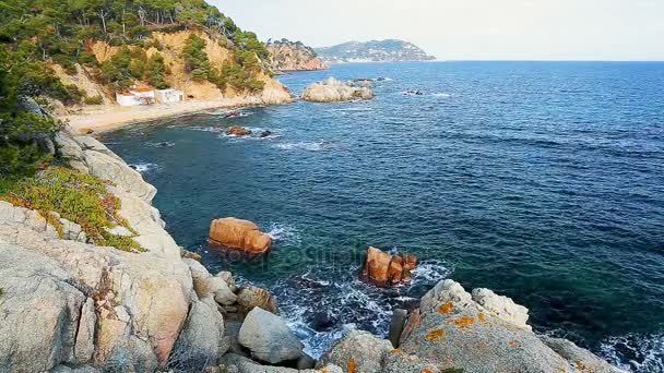 Hermoso Detalle Costero Costa Brava España — Vídeo de stock