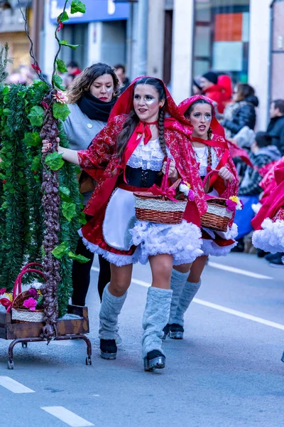 Palamos, Espagne - 10 février 2018, Carnaval traditionnel dans une petite ville de Palamos, en Catalogne, en Espagne  . — Photo