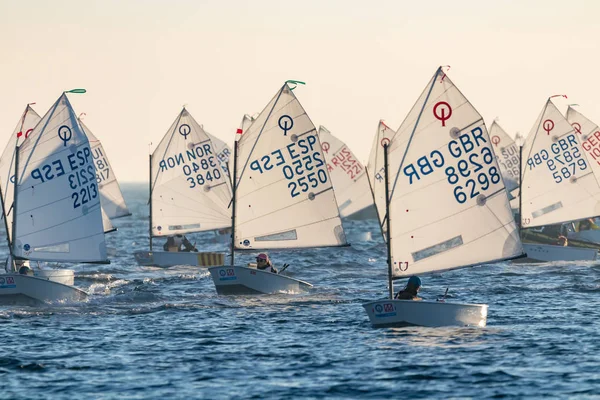 29th INTERNATIONAL PALAMOS OPTIMIST TROPHY 2018, 13TH NATIONS CUP, 15 Feb. 2018 , Town Palamos, Spain — Stock Photo, Image