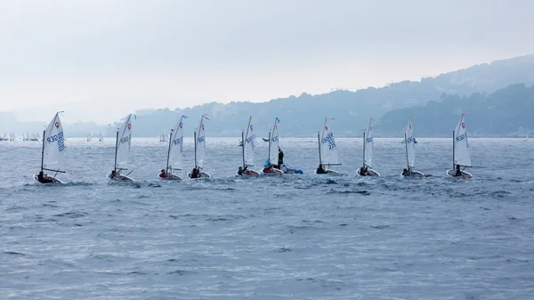 29ª TROFÍA OPTIMISTA INTERNACIONAL DE PALAMOS 2018, 13ª CUP DE LAS NACIONES, 16 feb. 2018, Ciudad Palamos, España — Foto de Stock