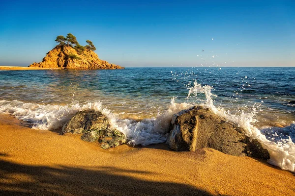 Nice detail of the Spanish coast in Costa Brava, Playa de Aro — Stock Photo, Image