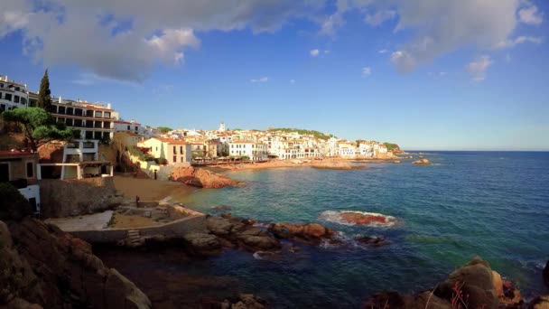 Λεπτομέρεια Από Την Ισπανική Ακτή Στο Καλοκαίρι Καταλονία Κόστα Μπράβα — Αρχείο Βίντεο