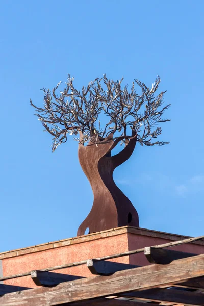 Interessante ijzeren ornament op de bovenkant van het huis — Stockfoto