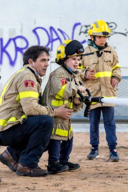 İtfaiyeci s sergi köyüne Palamos 10 Mart 2018, İspanya