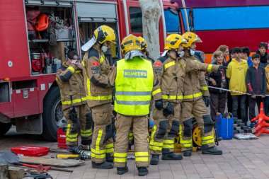 İtfaiyeci s sergi köyüne Palamos 10 Mart 2018, İspanya