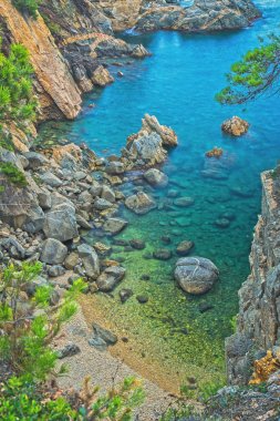 Kıyı İspanya, Katalonya, Costa Brava dan güzel manzara