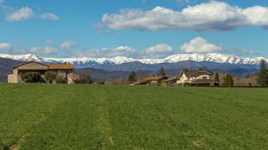 İspanyol antik köy güzel eski taş evler